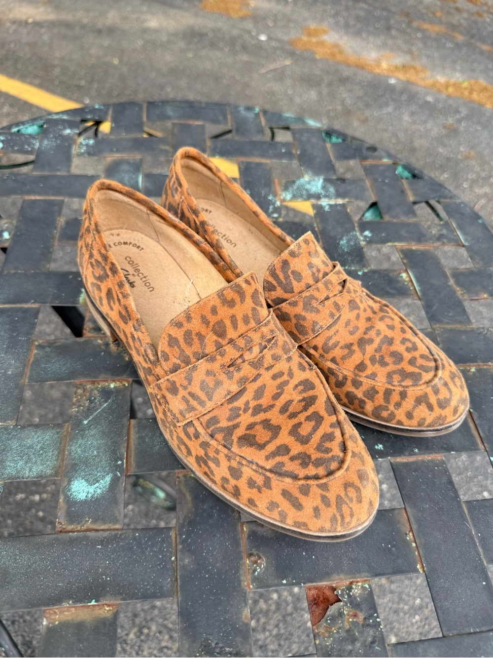 Clarks Women's Leopard Print Slip-On Loafers - Tan Brown
